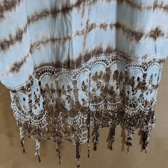 Women's Bohemian Tie-Dye Blouse with Lace Mind Set by XCVI Small - Picture 8 of 13